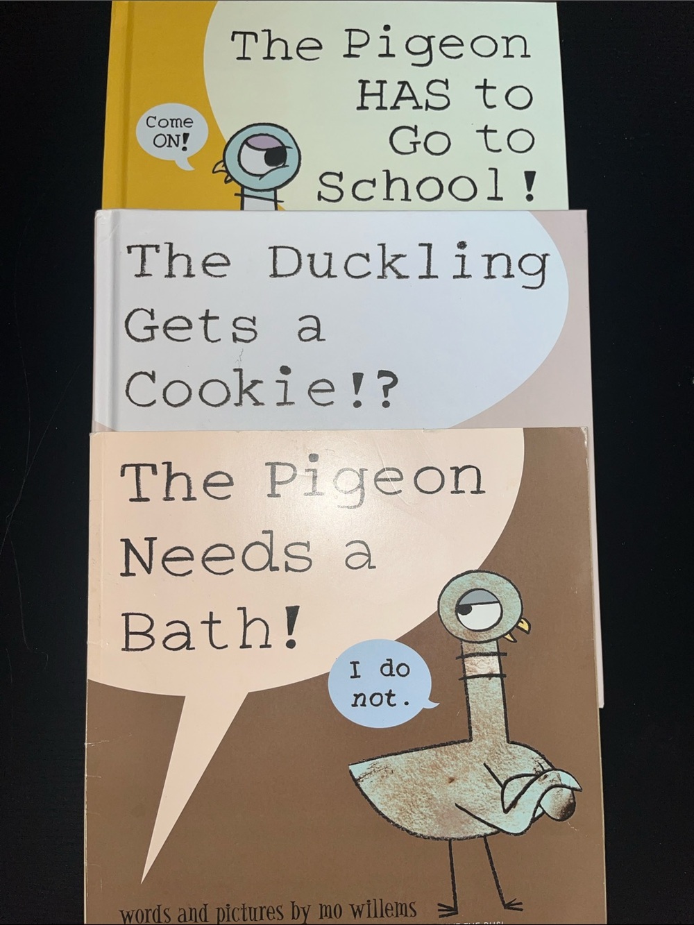 Lot of 3 Mo Willems Pigeon Books